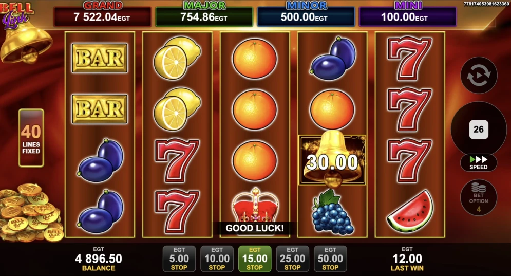 40 Shining Crown Bell Link Slot