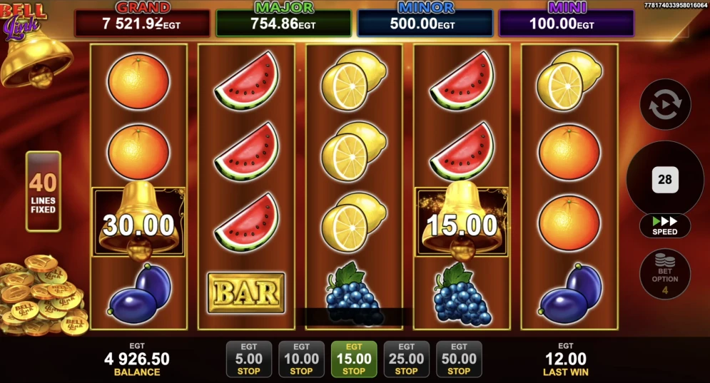 40 Shining Crown Bell Link Slot